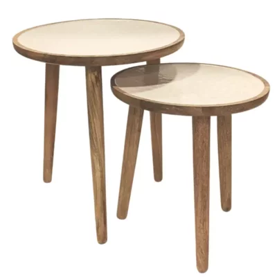Table en manguier perle (set de 2)