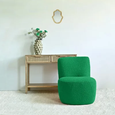 Fauteuil Eve tissu bouclette vert